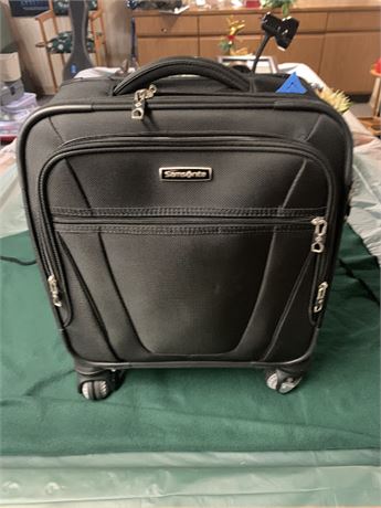 Samsonite Black Soft Shell Canvas Rolling Travel Carry-On Suitcase