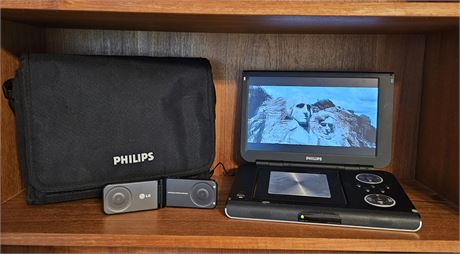Phillips Portable DVD Player w/Remote & LG ]Mini Stereo Speaker *See Note Below*