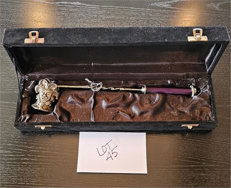 Vintage Court Jester Plated Candle Snuffer In Original Box