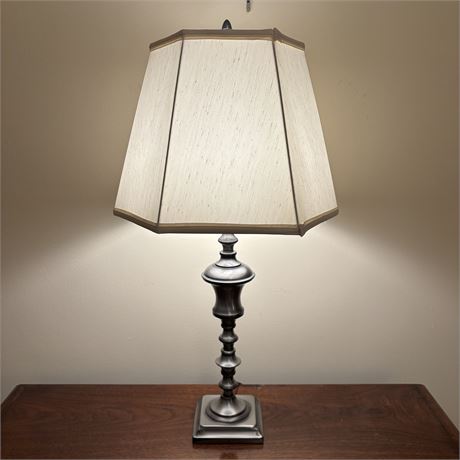 30.5”H Heyco Contemporary Silver Tone Table Lamp
