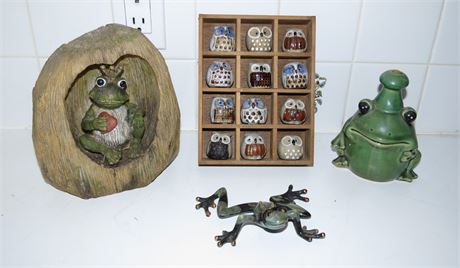 Frogs & Owls Figurines