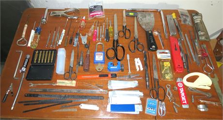 Assorted Small Tools, Hardware