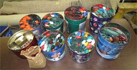 Tins of large Bulb Christmas Lights