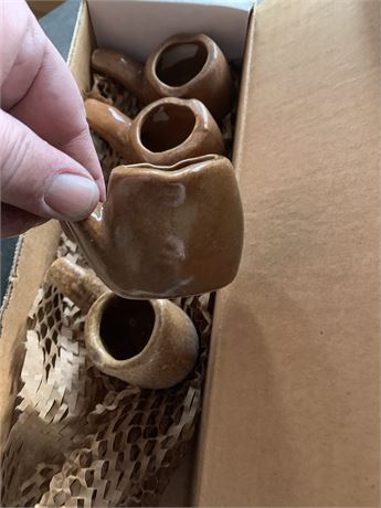 Napco Small Glazed Ceramic Pipe/Incense Holder Boxed Lot of 4