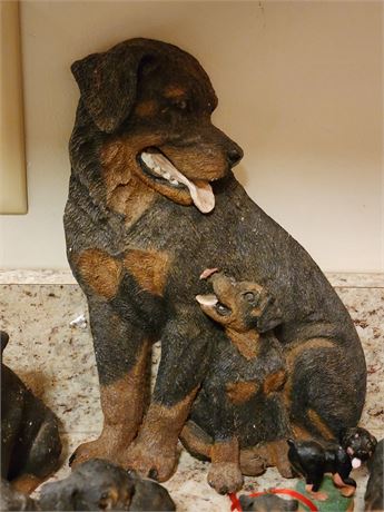 Rottweiler Plaque & Small Statue Lot