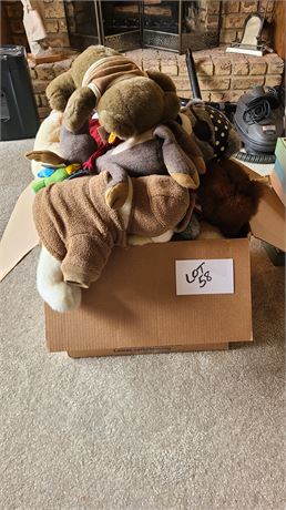 Large Box of Mixed Plush Animals