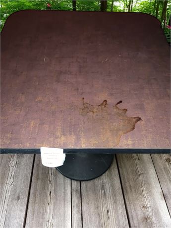 Square Retro Style Pedestal Restaurant/Pub Table Maroon & Black
