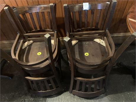 Slat-Back Wood Restaurant/Dining/Schoolhouse Chairs (Set of 4)