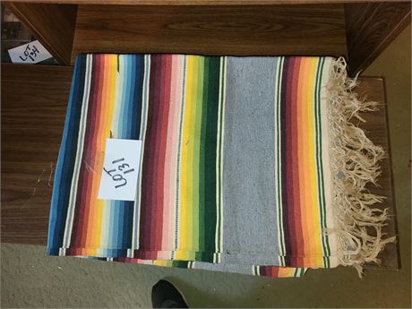 Vintage Multi-Color Western US/Mexico Wool Blanket