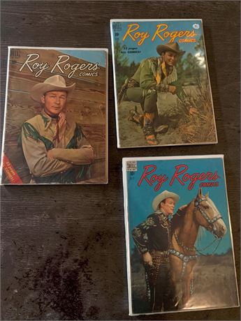 1940s/50s Dell Roy Rogers King of the Cowboys Comic Book Lot of 3