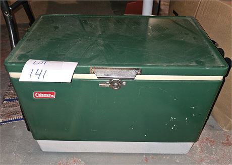 Vintage Green Coleman Metal Cooler