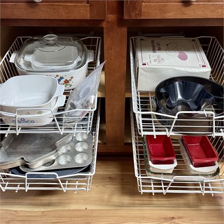 Kitchen Cabinet Buyout - Bakeware w/ Corning Ware and More