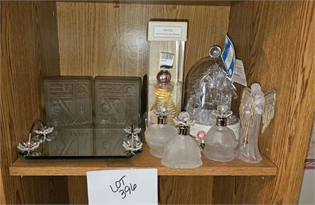 Cloche Nativity Scene, Perfume Bottles, Diffuser, Vanity Tray & More