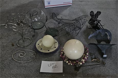 Mixed Decor Candles, Metal Sculptures & More