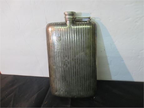 Antique Apollo Silver Co Art Deco Silver Hip Flask