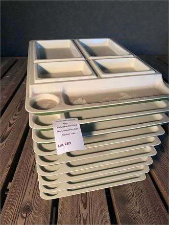 Heavy Duty Plastic Multi Compartment Divided Stackable Cafeteria Food Tray Lot