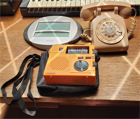 Rotary Phone, Radio, Atomic Clock