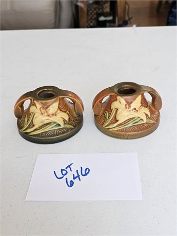 Roseville Zephyr Lily 1162 Candle Holders