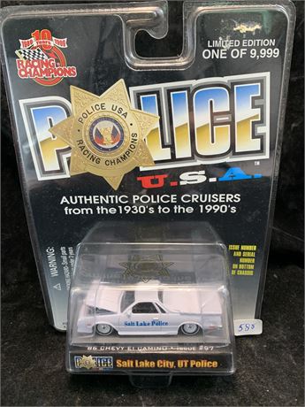 Racing Champions Limited Edition Police Car Salt Lake 86 Chevy El Camino NEW