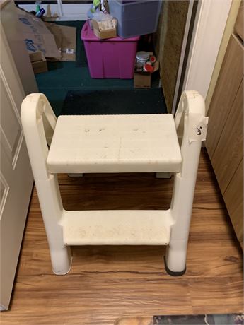 White Plastic Folding Step Stool