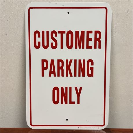 Metal Customer Parking Only Sign - 12 1/8 x 18 1/8"