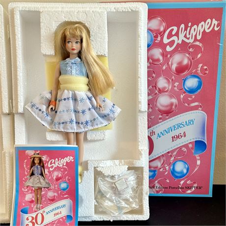 1993 30th Anniversary Limited Edition 1964 PORCELAIN Skipper Doll (Barbie)