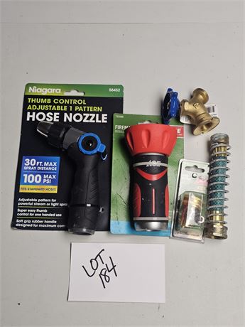 Mixed Lot- Fireman Nozzle, Hose Nozzle & More