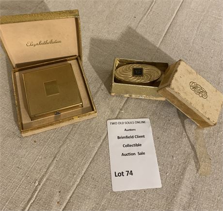Vintage Elizabeth Arden Powder Compact & Max Factor In Style Lip Stick & Case