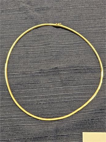14K Omega Dapped Bar Gold Necklace