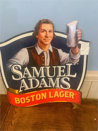 Tin Replica Samuel Adams Boston Lager Beer Advertising Sign