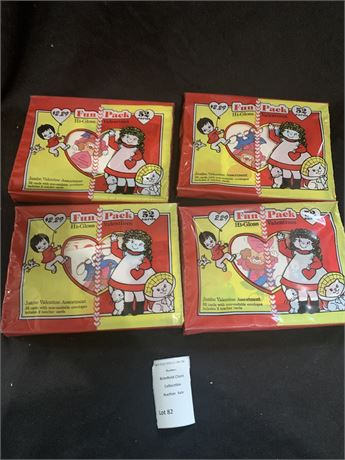 Fuld Glossy Doll Valentine Cards & Envelopes - 4 Unopened Boxes of 52 Cards