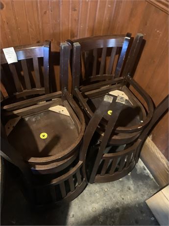 Slat-Back Wood Restaurant/Dining/Schoolhouse Chairs (Set of 4)