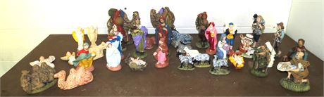 Tote Of Mostly Nativity Figurines