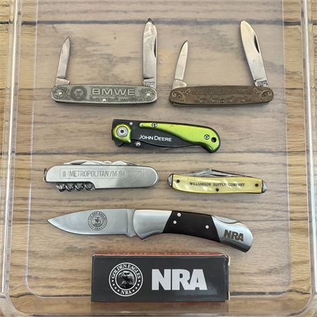 Advertising Pocket Knives Lot - NRA, BMWE Union and More…