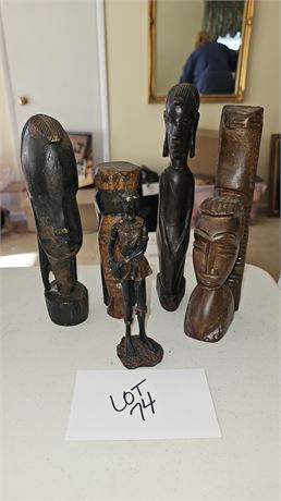 Mixed Wood Carved Tribal Figurines Sizes Origin Vary