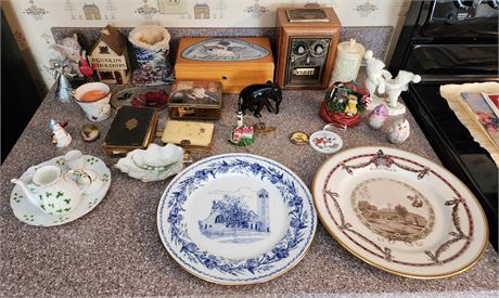 Miscellaneous Figurines, Plates, Mini Tea Set, Etc
