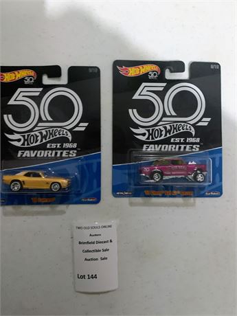 Hot Wheels 50th Anniversary Favorites Series 69 Camaro & 55 Chevy Bel Air Gasser