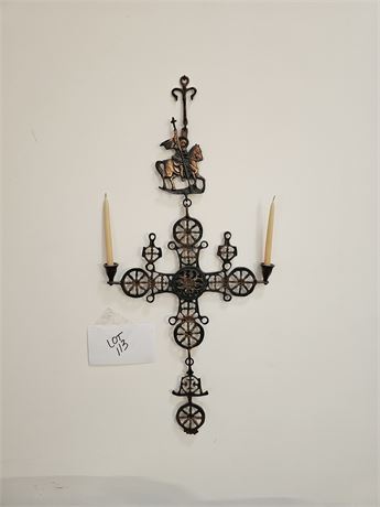 Medieval Style Cross Candle Holder