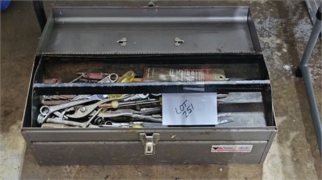 Metal Tool Box With Misc Tools