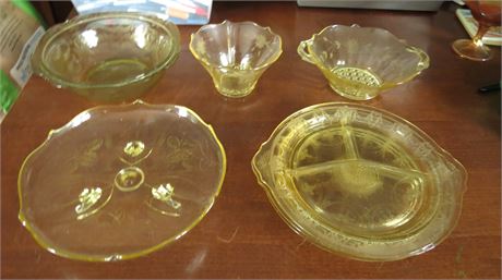 Yellow Glass Dishes