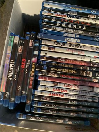 Blu-Ray Movie Disc Lot Twilight, Eclipse, Wall Street, Vantage Point (29 Total)