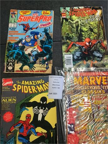 Marvel Comic Book Lot - The Amazing Spider-Man, NFL SuperPro #1 & More