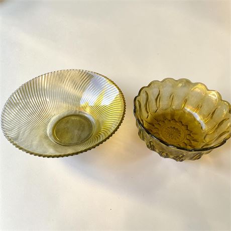 Federal Glass Company Serving Bowl In Yellow Diana Pattern