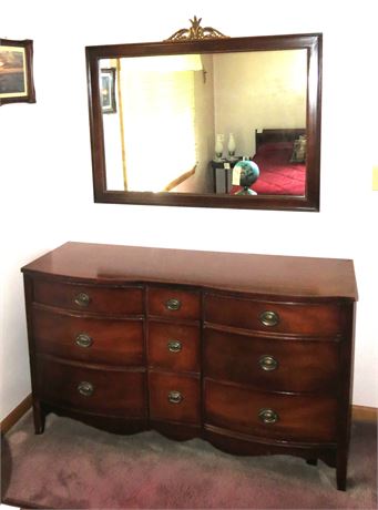Antique Dresser with Wall Mirror