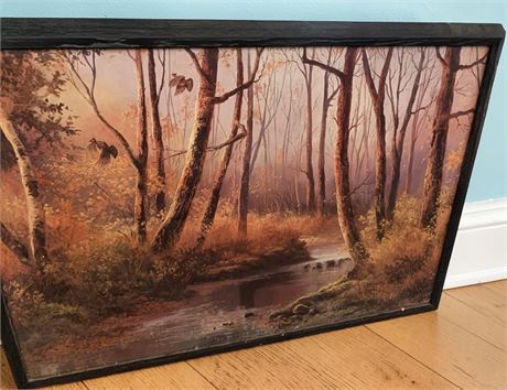 Framed Wall Art Repo Of "October Morn" By Artist Robert Wood