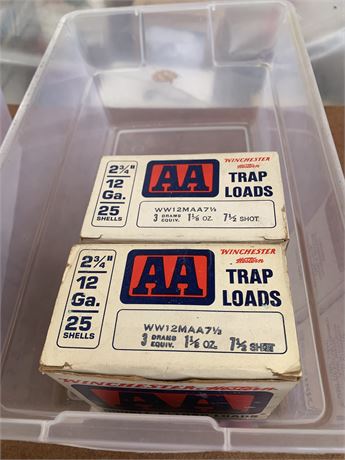 Winchester Western AA Trap Loads 12 Gauge 2 3/4 7 1/2 2 Boxes