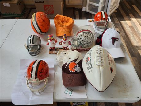 Collection of Cleveland Brown's Signed Memorabilia:Mini Helmets/Football/Caps