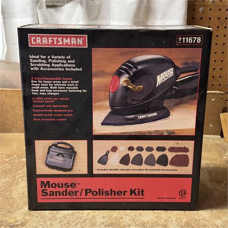 New Craftsman Mouse Sander/Polisher Kit (Electric)