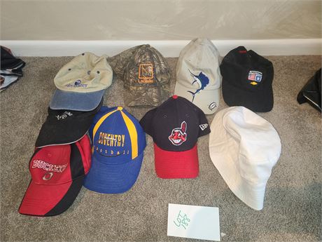 Mixed Men's Ball Cap Lot: Sports & More