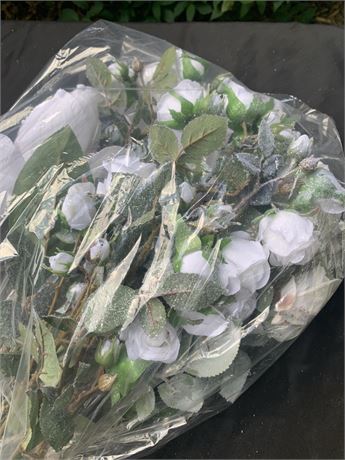 White Rose Artificial Faux Silk Crafting Flowers